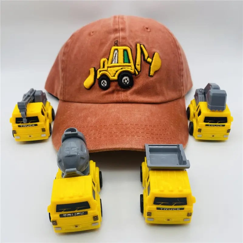 Boys Excavator Embroidery Baseball Adjustable Cap