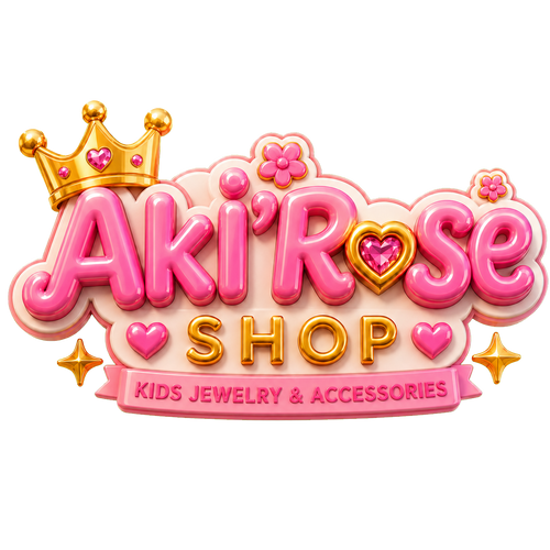 Aki’Rose Shop pink and gold crown logo