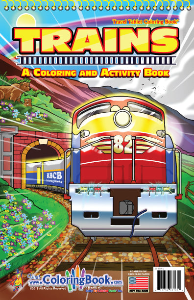 Trains - Coloring & Activity Book | 5.5 x 8.5